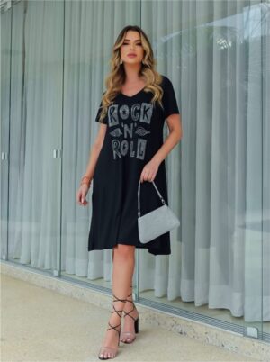 ESGOTADO - Vestido Rock N` Roll com pedrarias