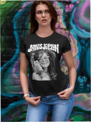 Baby Look Janis Joplin - Tecido Viscolycra