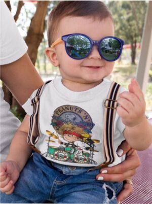 Camiseta infantil Snoppy Guns Roses - Rock Roll