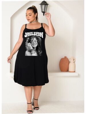ESGOTADO - Vestido Alça Plus Size Janis Joplin 44 ao 52