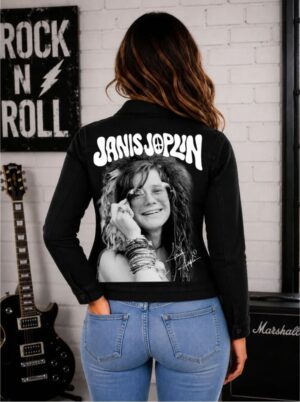 Jaqueta Jeans Janis Joplin Rock Roll