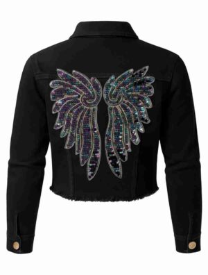 Jaqueta Jeans Asa Color em Paetê