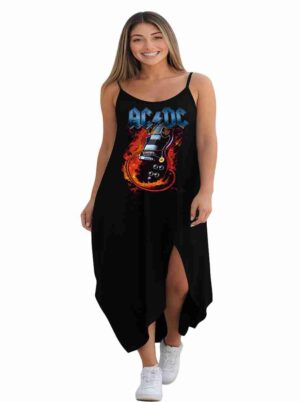 Vestido Transpassado  ACDC Rock Roll -  Veste do 42 ao 52