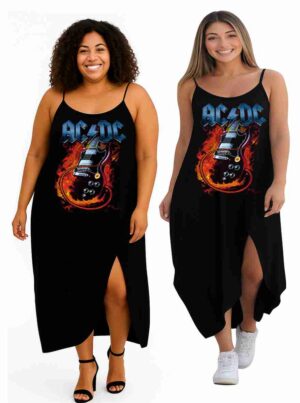 Vestido Transpassado  ACDC Rock Roll -  Veste do 42 ao 52
