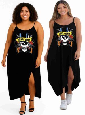 Vestido Transpassado Guns Roses - Rock Roll -  Veste do 42 ao 52