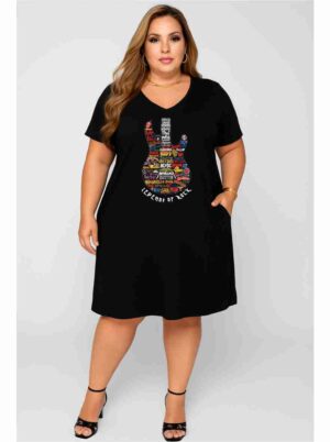 ESGOTADO - Vestido decote V - LEGENDS OF ROCK - Veste do 42 ao 48