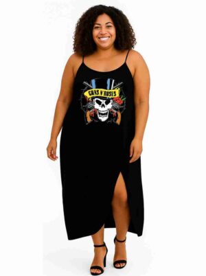 Vestido Transpassado Guns Roses - Rock Roll -  Veste do 42 ao 52