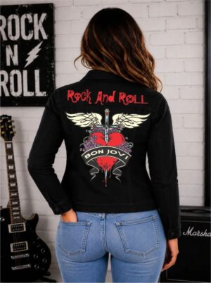 Jaqueta Jeans Sarja ROCK AND ROLL BON JOVI