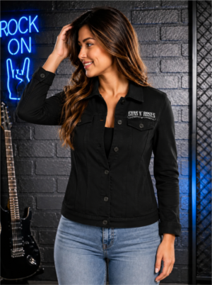 Jaqueta Jeans Sarja GUNS ROSES FLOWERS
