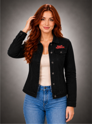 IRON MAIDEN TOUR 2026 Jaqueta Jeans Sarja com elastano