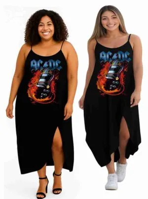Vestido Transpassado ACDC Rock Roll - Veste do 42 ao 52