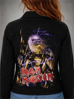 IRON MAIDEN LIVE AFTER DEATH  Jaqueta Jeans Sarja com Elastano